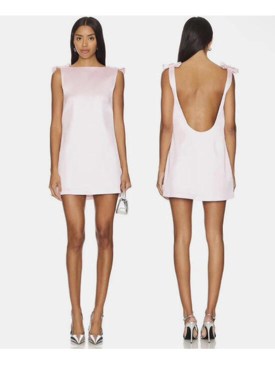 Majorelle Dresses & Skirts - Majorelle Chiara Mini Dress Charmeuse Heavy Satin Ballet Pink  XS  $228msrp